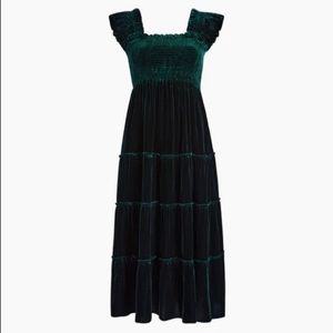 Hill House Ellie Nap Dress in Emerald Velvet